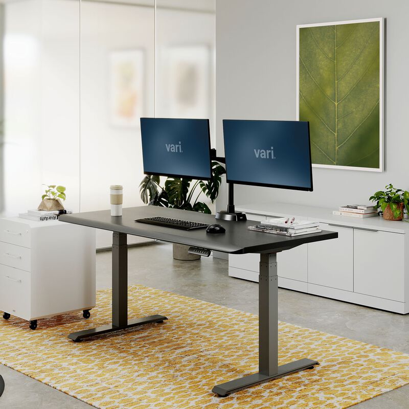 lowered desk in a home office setting image number null